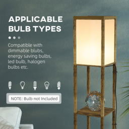 Portland 2 Shelf Brown Floor Lamp with Dual Ambient Light - Size: 26 x 26 x 156cm - Wilko - thumbnail 7