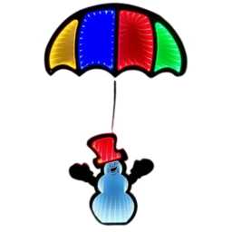 Samuel Alexander LED Infinity Hanging Parachute Snowman Christmas Decoration 60cm - Size: 60 x 39 x 2cm - White - Wilko - thumbnail 3