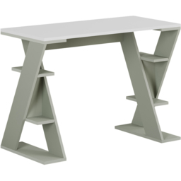 Decortie Papillon 6 Shelf Desk White and Ash Green - Size: 75 x 106 x 50cm - Multi - Wilko - thumbnail 3