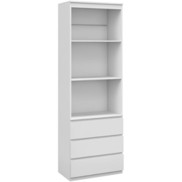 HOMCOM 3 Drawer 3 Shelf White Freestanding Tall Bookshelf - Size: 180 x 35 x 60cm - Wilko - thumbnail 3