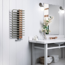 Terma Michelle 1245BTU Nickel Gloss and Copper Heated Towel Rail 780 x 400mm - Size: 78 x 40 x 12.6cm - Multi - Wilko - thumbnail 7
