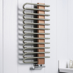 Terma Michelle 1245BTU Nickel Gloss and Copper Heated Towel Rail 780 x 400mm - Size: 78 x 40 x 12.6cm - Multi - Wilko - thumbnail 3
