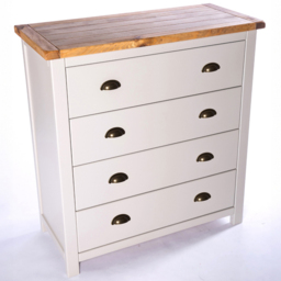 Argenta 4 Drawer Light Grey Chest of Drawers with Brass Cup Handles - Wilko - thumbnail 5