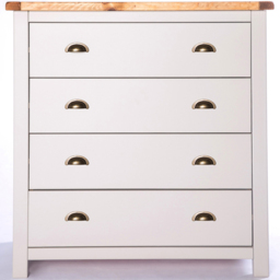 Argenta 4 Drawer Light Grey Chest of Drawers with Brass Cup Handles - Wilko - thumbnail 4
