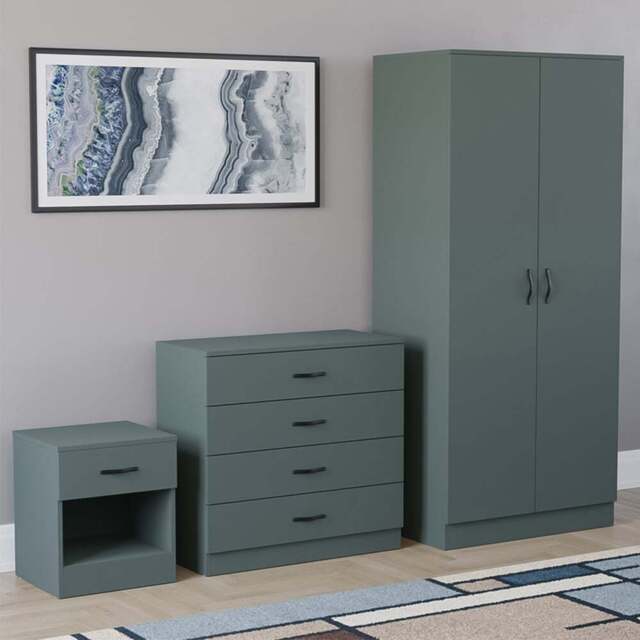 Vida Designs Riano Green 3 Piece Bedroom Furniture Set - Jasper Green - Wilko - image 1