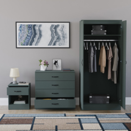 Vida Designs Riano Green 3 Piece Bedroom Furniture Set - Jasper Green - Wilko - thumbnail 4