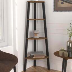 Ealing 4 Shelf Solid Pine Corner Bookcase - Brown - LPD Home - Wilko - thumbnail 1