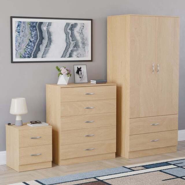 Vida Designs Riano Pine 3 Piece Bedroom Furniture Set - Wilko - image 1