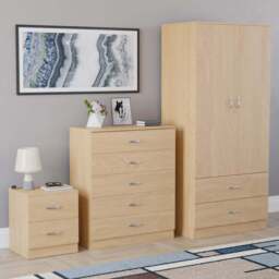 VIDA DESIGNS Riano Pine 3 Piece Bedroom Furniture Set - Wilko