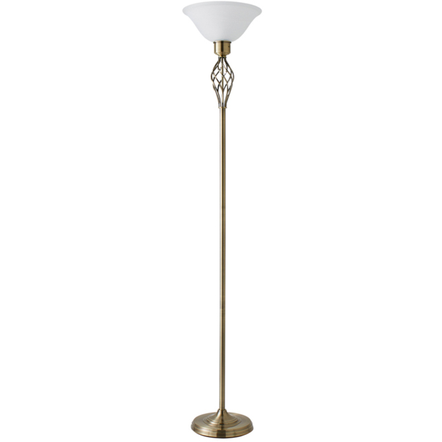 ValueLights Memphis Twist Antique Gold Uplighter Floor Lamp - Size: 168 x 26 x 26cm - Wilko - image 1