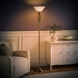 ValueLights Memphis Twist Antique Gold Uplighter Floor Lamp - Size: 168 x 26 x 26cm - Wilko - thumbnail 7