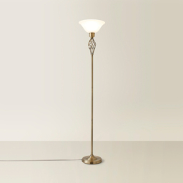 ValueLights Memphis Twist Antique Gold Uplighter Floor Lamp - Size: 168 x 26 x 26cm - Wilko - thumbnail 6