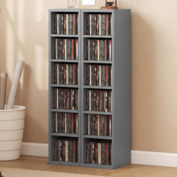 Portland 6 Shelf Light Grey Adjustable CD Storage Unit Set of 2 - Size: 88.5 x 21 x 22.5cm - Wilko - thumbnail 1