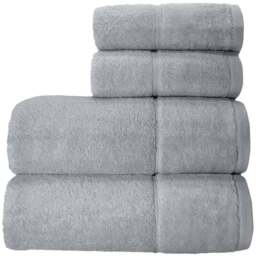 Velosso Velour Plush Cotton Silver Bath Towel Set of 2 - Grey - Wilko - thumbnail 1
