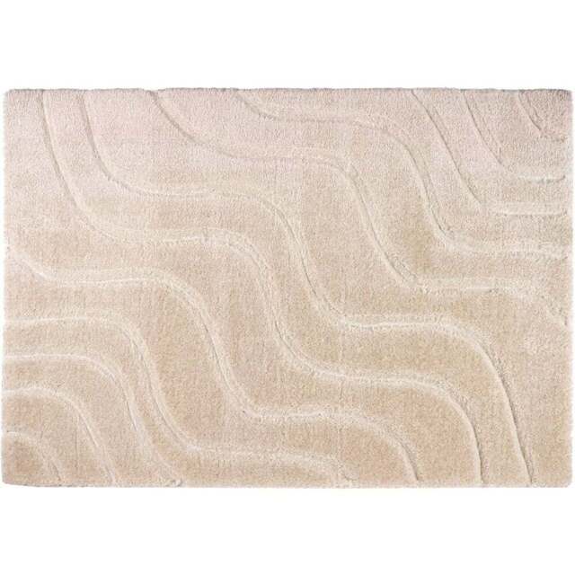 Origins Carved Wave Cream Soft Rug 120 x 170cm - Size: 120 x 170 x 4cm - Wilko - image 1