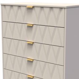 Crowndale Diamond 5 Drawer Matt Kashmir Chest of Drawers - Cream - Wilko - thumbnail 7