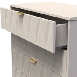 Crowndale Diamond 5 Drawer Matt Kashmir Chest of Drawers - Cream - Wilko - thumbnail 6