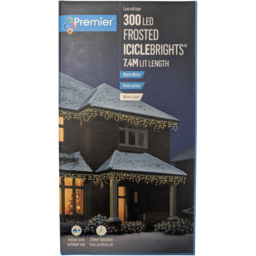 Premier IcicleBrights 300 Warm White LED String Light 7.5m - Size: 5 x 750 x 5cm - Wilko - thumbnail 3