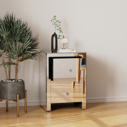 Comfy Living 2 Drawer Mirrored Bedside Table - Silver - Wilko - thumbnail 4