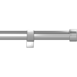 Caecus 70-120cm Extendable Metal Eyelet Polished Chrome Flat Curtain Pole - Size: 70 - 120cm - Silver - Wilko - thumbnail 1
