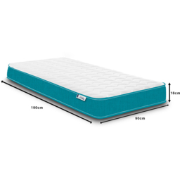 Extreme Comfort Cooltouch Colours Single Teal Blue Memory Foam and Spring Mattress - eXtreme comfort ltd - Wilko - thumbnail 6