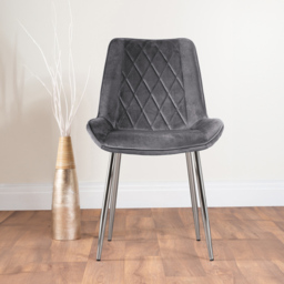 Furniturebox Copeland Cesano Marble Effect 6 Seater Dining Set White Grey and Chrome - Wilko - thumbnail 5
