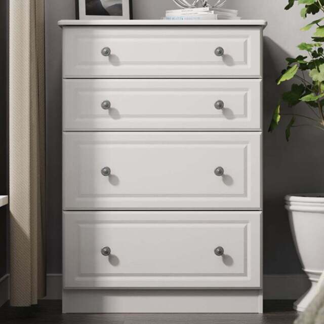 Crowndale Pembroke 4 Drawer Grey Ash Deep Chest of Drawers Ready Assembled - Wilko - image 1