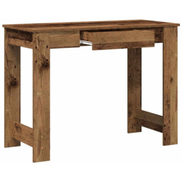 vidaXL Single Drawer Office Desk Old Wood Effect - Size: 75 x 100 x 45cm - Brown - Wilko - thumbnail 5