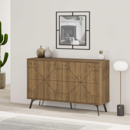 Decortie Dune Dark Oak Effect Console Sideboard - Brown - Wilko - thumbnail 6