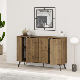 Decortie Dune Dark Oak Effect Console Sideboard - Brown - Wilko - thumbnail 5