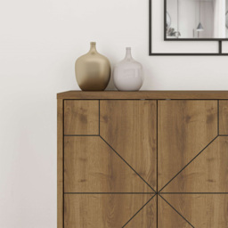 Decortie Dune Dark Oak Effect Console Sideboard - Brown - Wilko - thumbnail 4