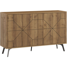 Decortie Dune Dark Oak Effect Console Sideboard - Brown - Wilko - thumbnail 3