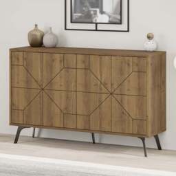 Decortie Dune Dark Oak Effect Console Sideboard - Brown - Wilko
