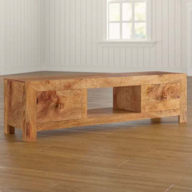 Brooklyn Napoli Toko 2 Drawer Single Shelf Light Mango Wide Screen TV Unit - Brown - Wilko - image 1