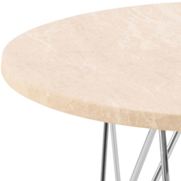 Florence Prunus Matt Beige Round Side Table with Chrome Steel Base - Size: 41.4 x 55 x 55cm - Multi - Furniture To Go - Wilko - thumbnail 5