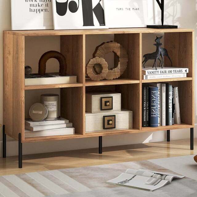 Costway 6 Cube Natural Wooden Bookshelf - Size: 6 Shelf - Cream - Wilko - image 1