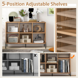 Costway 6 Cube Natural Wooden Bookshelf - Size: 6 Shelf - Cream - Wilko - thumbnail 6