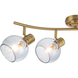 Cosylyte Hilston 4 Light Smoky Glass Shade Gold Wavy Bar Spotlight with Metal Base - Size: 50 x 30 x 16.5cm - Wilko - thumbnail 5