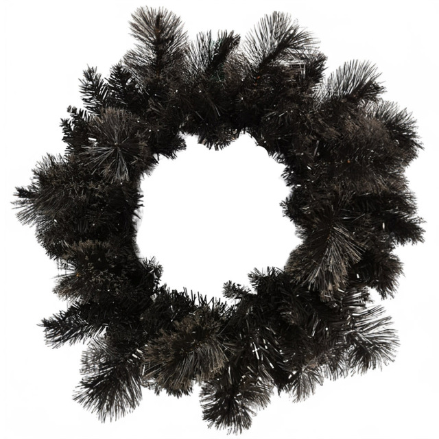 Samuel Alexander Black Plain PVC Tipped Halloween Christmas Wreath - Premier Decorations Ltd - Wilko - image 1