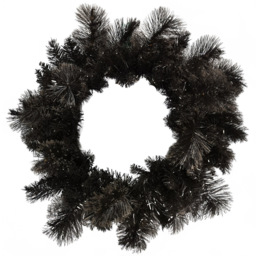 Samuel Alexander Black Plain PVC Tipped Halloween Christmas Wreath - Premier Decorations Ltd - Wilko