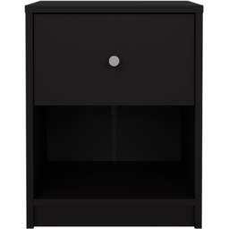 Furniture To Go May Single Drawer Single Shelf Black Bedside Table - Wilko - thumbnail 4