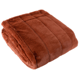 Paoletti Empress Rust Faux Fur Throw 130 x 180cm - Size: 180 x 130cm - Brown - Wilko - thumbnail 4