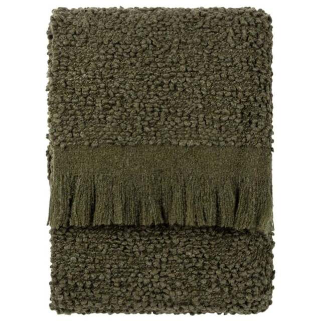 Yard Ulsmere Lichen Boucle Fringed Throw 130 x 180cm - Size: 180 x 130cm - Brown - Yard Living - Wilko - image 1