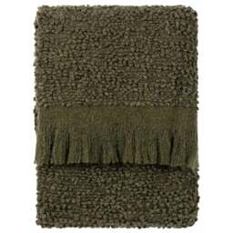 Yard Ulsmere Lichen Boucle Fringed Throw 130 x 180cm - Size: 180 x 130cm - Brown - Yard Living - Wilko