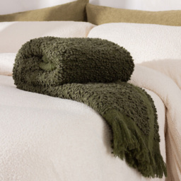 Yard Ulsmere Lichen Boucle Fringed Throw 130 x 180cm - Size: 180 x 130cm - Brown - Yard Living - Wilko - thumbnail 3