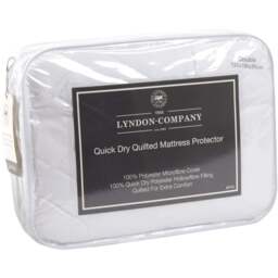 The Lyndon Company Double Polyester Quilted Mattress Protector - White - Wilko