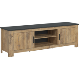 Florence 2 Door 2 Shelf Chestnut and Matera Grey TV Cabinet - Size: 48 x 189 x 57.7cm - Brown - Furniture to Go - Wilko - thumbnail 3