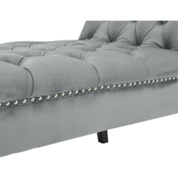 Living and Home Grey Modern Soft Velvet Buttoned Armed Bench - Size: 62 x 123 x 50cm - Wilko - thumbnail 5
