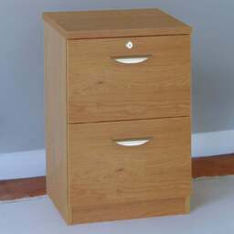 R White Cabinets 2 Drawer Brown Filing Cabinet - Size: 72.8 x 47.9 x 54cm - Wilko - thumbnail 1