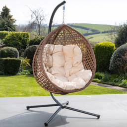 Artemis Cream Bradshaw Swing Egg Pod Chair - Size: 190 x 103 x 80cm - Wilko - thumbnail 1